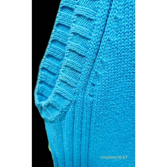 Lilly Pulitzer Elise Ariel Blue Cable Knit Sweater Mini Shift Dress Size Medium - Picture 9 of 10